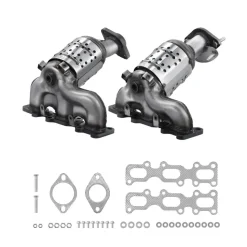 VEVOR Catalytic Converter, 2 Pack, Compatible with 2004-2006 Jeep Wrangler 4.0L L6, Front, Rear, Replacement OE 645174, Stainless Steel Material High Flow Converter, for Exhaust Gas Purification
