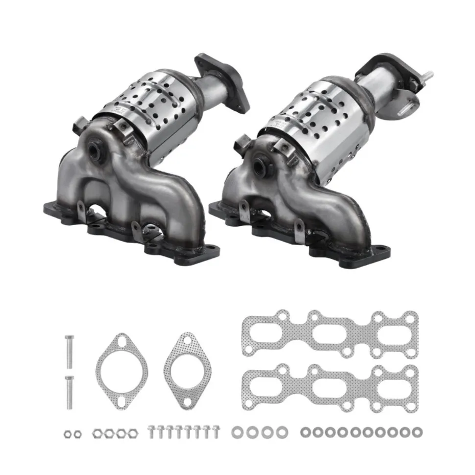 VEVOR Catalytic Converter, 2 Pack, Compatible with 2004-2006 Jeep Wrangler 4.0L L6, Front, Rear, Replacement OE 645174, Stainless Steel Material High Flow Converter, for Exhaust Gas Purification