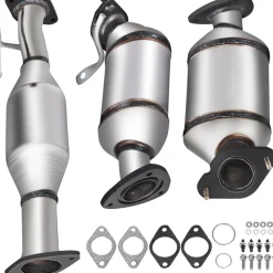 VEVOR Catalytic Converter, 3 Pcs Exhaust Pipe Stainless Steel High Flow Cat, for Chevrolet Traverse 09-17 3.6L V6/Buick Enclave 07-10/GMC Acadia 07-17/Saturn Outlook 3.6L 07-10 (EPA Compliant)