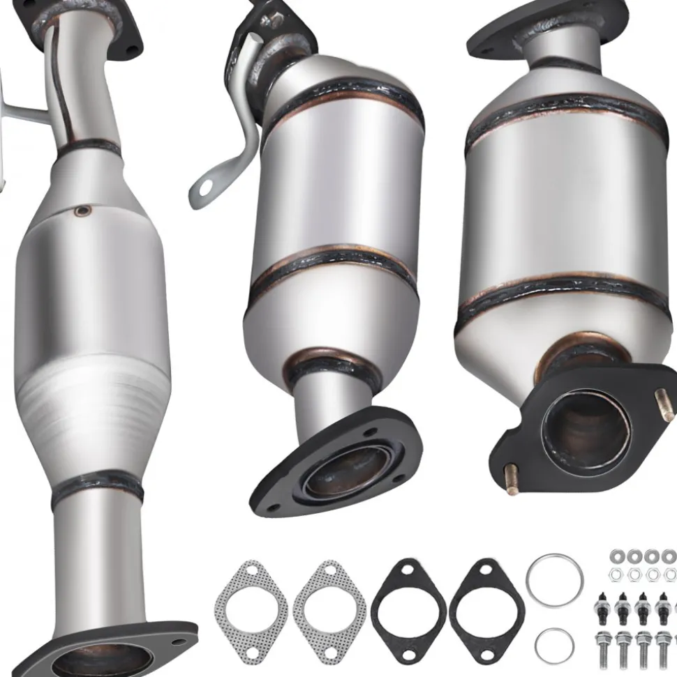 VEVOR Catalytic Converter, 3 Pcs Exhaust Pipe Stainless Steel High Flow Cat, for Chevrolet Traverse 09-17 3.6L V6/Buick Enclave 07-10/GMC Acadia 07-17/Saturn Outlook 3.6L 07-10 (EPA Compliant)