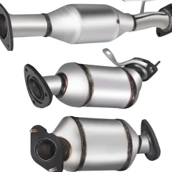 VEVOR Catalytic Converter, 3 Pcs Exhaust Pipe Stainless Steel High Flow Cat, for Chevrolet Traverse 09-17 3.6L V6/Buick Enclave 07-10/GMC Acadia 07-17/Saturn Outlook 3.6L 07-10 (EPA Compliant)