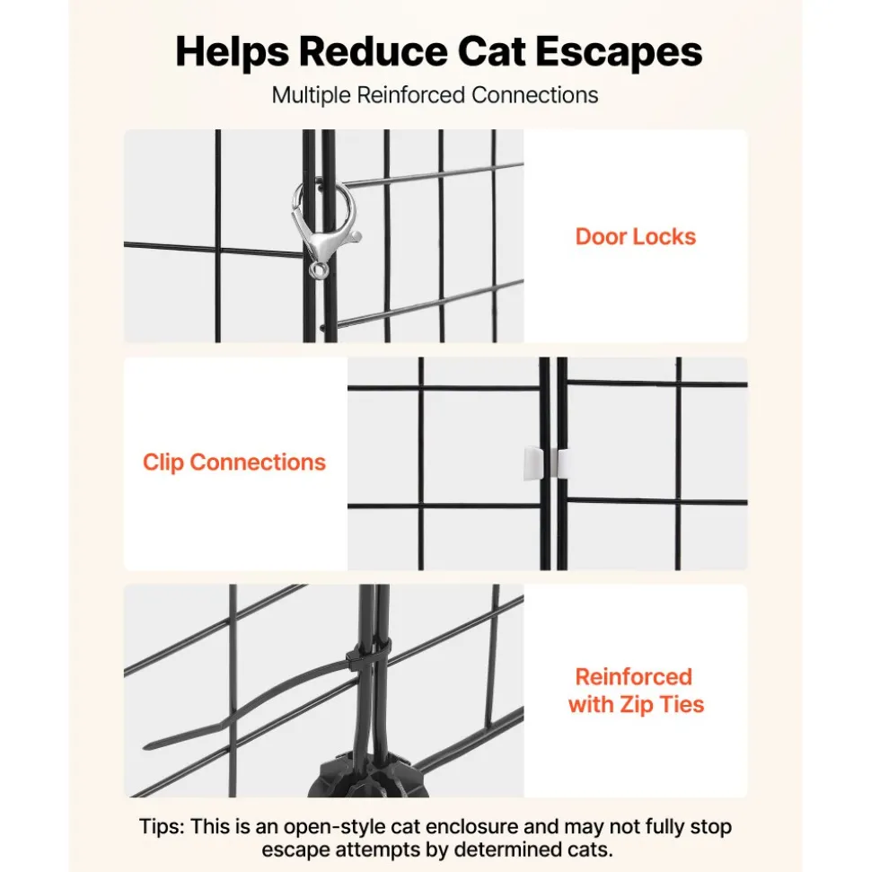 VEVOR Cat Cage 4-Tier 40.98"x13.98"x55" DIY Cat Playpen with Litter Box, Indoor Enclosure Detachable Metal Wire Kennel Crate, Large Exercise Place for 1-2 Cats, Kittens, Ferret, Small Animals, Black