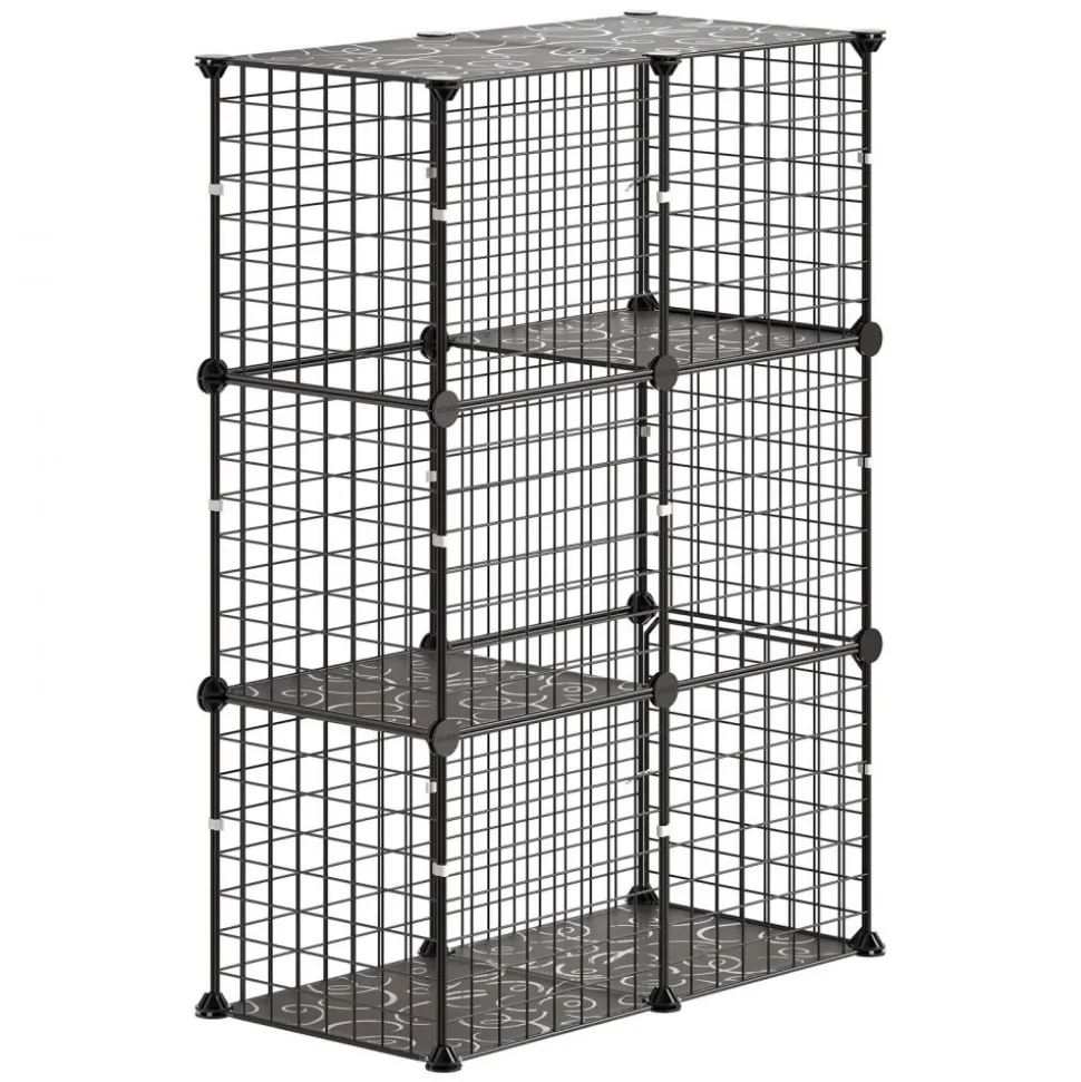 VEVOR Cat Cage 3-Tier 28"x13.98"x40.98" DIY Cat Playpen Indoor Enclosure, Detachable Metal Wire Kennel Crate, Large Exercise Place Ideal for 1-2 Cats, Kittens, Rabbits, Ferrets & Small Animals, Black