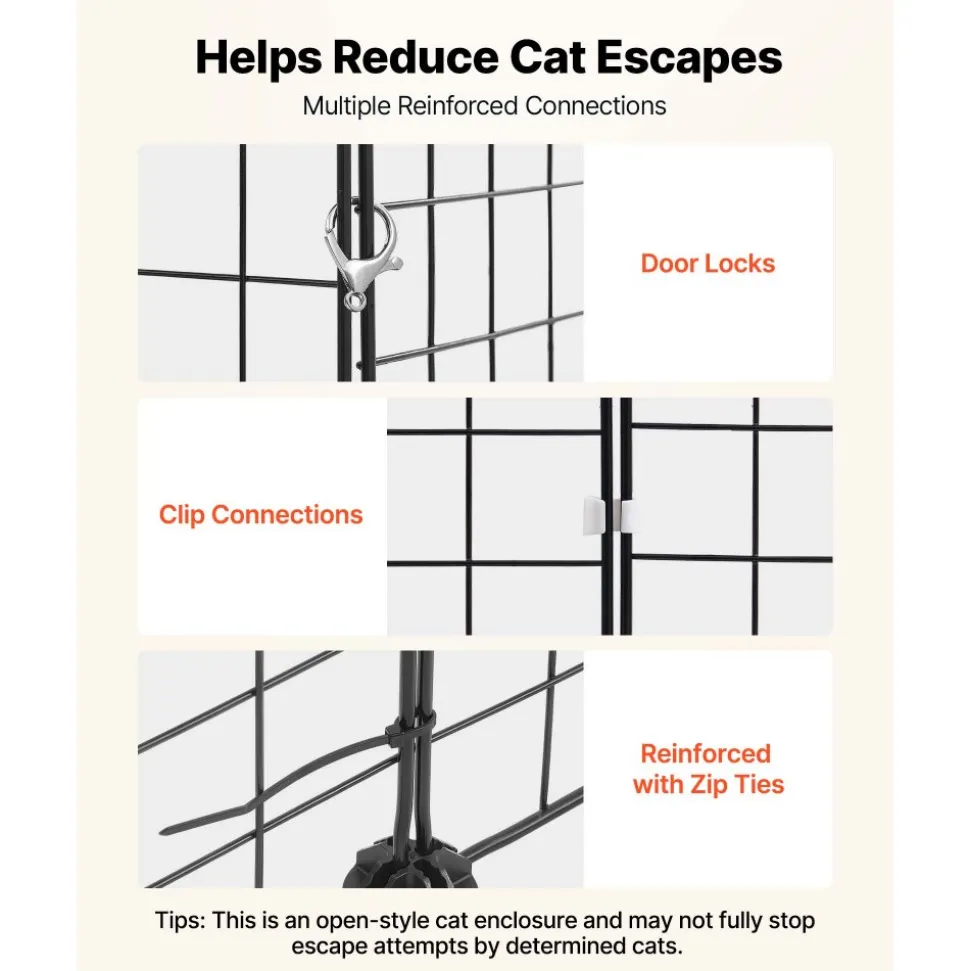 VEVOR Cat Cage 3-Tier 28"x13.98"x40.98" DIY Cat Playpen Indoor Enclosure, Detachable Metal Wire Kennel Crate, Large Exercise Place Ideal for 1-2 Cats, Kittens, Rabbits, Ferrets & Small Animals, Black