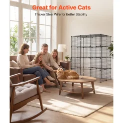 VEVOR Cat Cage 4-Tier 40.98"x27.99"x55" DIY Cat Playpen Indoor Enclosure, Detachable Metal Wire Kennel Crate with 4 Doors, Large Exercise Place Ideal for 1-2 Cats, Kittens and Small Animals, Black