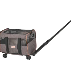 VEVOR Cat Carrier with Wheels, Airline Approved Rolling Pet Carrier with Telescopic Handle and Shoulder Strap, Dog Carrier with Wheels for Pets under 22 lbs, with 1 Folding Bowl, Grey