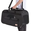 VEVOR Cat Carrier with Wheels, Rolling Pet Carrier with Telescopic Handle and Shoulder Strap, Dog Carrier with Wheels for Pets under 35 lbs, with 1 Folding Bowl, Black