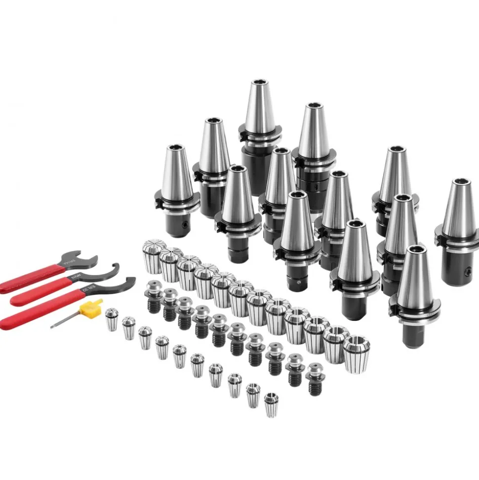 VEVOR CAT40 Collet Holder ER 16/32 Collet Set, 35 PCs, SLN FMB ER16/32 APU Tool Holders Spring Steel Collet Chucks with 10 Pull Studs and 3 Wrenches, for Milling Machine Drill Presses Boring Machine