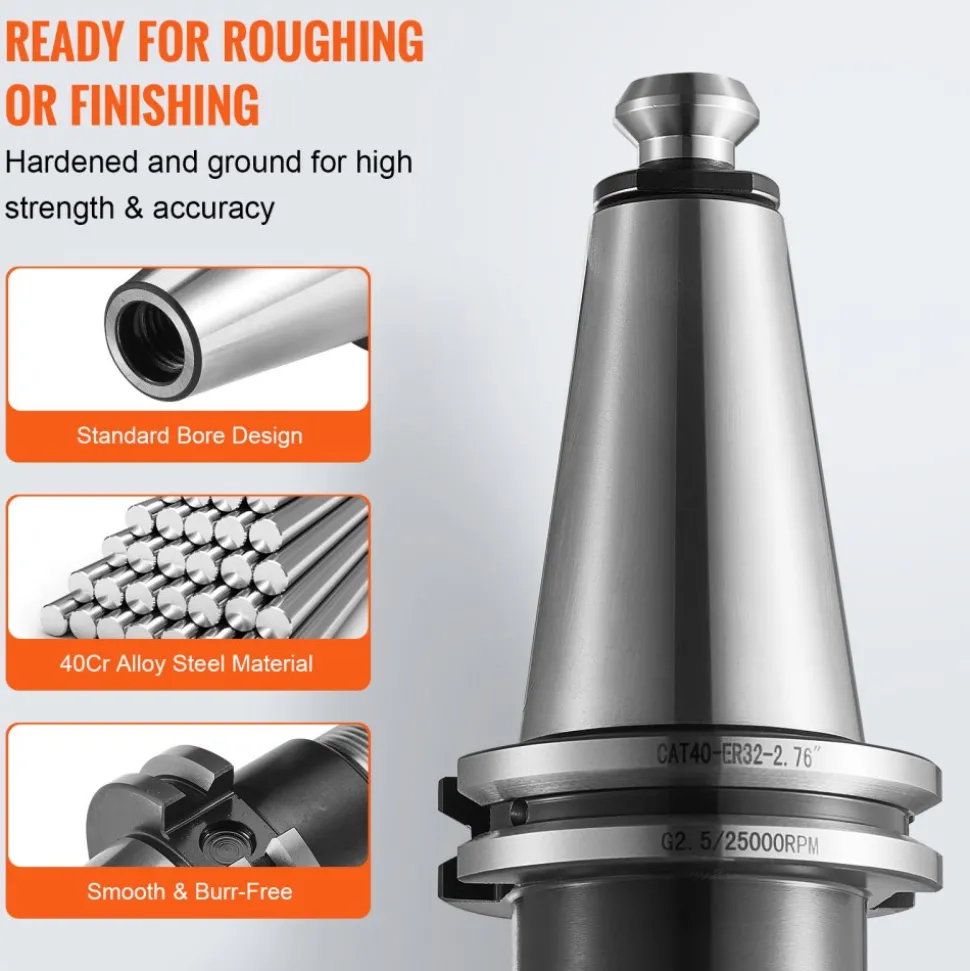 VEVOR CAT40 Collet Holder ER 16/32 Collet Set, 35 PCs, SLN FMB ER16/32 APU Tool Holders Spring Steel Collet Chucks with 10 Pull Studs and 3 Wrenches, for Milling Machine Drill Presses Boring Machine