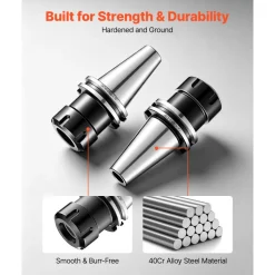 VEVOR CAT40 Collet Holder ER32 5 Piece Precision Spring Collet Chuck Set, for Milling Machine Drill Presses, 4000 RPM Max Speed, CAT40 Tool Holder Spring Collet with 0.0004
