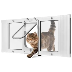 VEVOR Cat Door for Window, Adjustable to Fit Window Width 35