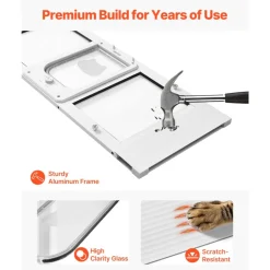 VEVOR Cat Door for Window, Adjustable to Fit Window Width 35