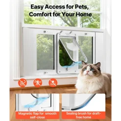 VEVOR Cat Door for Window, Adjustable to Fit Window Width 31