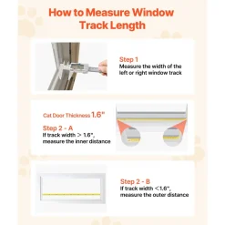 VEVOR Cat Door for Window, Adjustable to Fit Window Width 27
