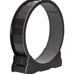 VEVOR Cat Exercise Wheel, 48 in Wooden Cat Running Wheel for Indoor Cats up to 28 lbs, Cats Treadmill with Carpeted Runway & Locking Mechanism, Quiet Kitten Sport Toys for Pets Fitness & Health, Black