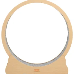 VEVOR Cat Exercise Wheel, 48 in Wooden Cat Running Wheel for Indoor Cats up to 28 lbs, Cats Treadmill with Carpeted Runway & Locking Mechanism, Quiet Roller Kitten Sport Toys for Pets Fitness & Health