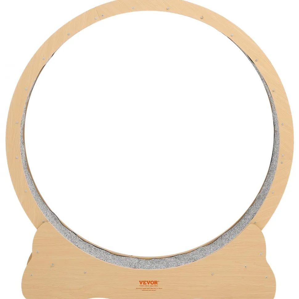 VEVOR Cat Exercise Wheel, 48 in Wooden Cat Running Wheel for Indoor Cats up to 28 lbs, Cats Treadmill with Carpeted Runway & Locking Mechanism, Quiet Roller Kitten Sport Toys for Pets Fitness & Health