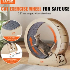 VEVOR Cat Exercise Wheel, Large Cat Treadmill Wheel for Indoor Cats, 29.5 inch Cat Running Wheel with Detachable Carpet and Cat Teaser for Running/Walking/Training, Suitable for Most Cats
