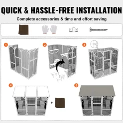 VEVOR Cat House Outdoor, 7-Tier Large Catio, Cat Enclosure with 5 Platforms, 2 Resting Boxes & Large Front Door, 71.2 x 34.6 x 66.5 inch