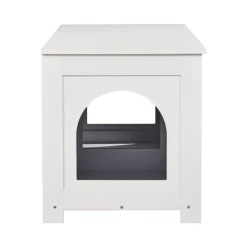 VEVOR Cat Litter Box Enclosure for 2 Cats, Litter Box Furniture Hidden with Double Rooms, Wooden Cat Box Cabinet Fit Most of Litter Box, 47.2