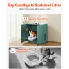VEVOR Cat Litter Box Enclosure, 31.5 in Hidden Litter Box Cabinet, Wooden Indoor Cat Washroom with Ventilated Holes, Double-Door Kitty Pet House Furniture, End Side Table Fit Most Litterboxes