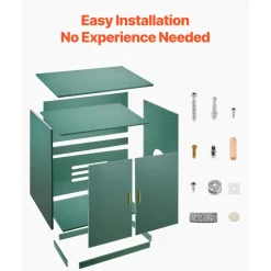 VEVOR Cat Litter Box Enclosure for Multi Cats, 47.2 in Hidden Litter Box Cabinet with 4 Doors & 2 Entries, Indoor Cat Washroom, Wooden Kitty House Furniture Side Table, Fit Most Litterboxes, Green