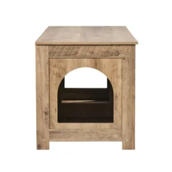 VEVOR Cat Litter Box Enclosure for 2 Cats, Litter Box Furniture Hidden with Double Rooms, Wooden Cat Box Cabinet Fit Most of Litter Box, 47.2