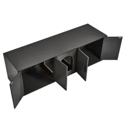 VEVOR Cat Litter Box Enclosure for 2 Cats, Litter Box Furniture Hidden with Double Rooms, Wooden Cat Box Cabinet Fit Most of Litter Box, 57.9"L x 18.3"W  x 17.9"H, Black