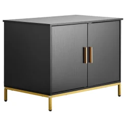 VEVOR Cat Litter Box Enclosure Furniture, 27.6 in Hidden Litter Box Cabinet with Metal Legs & Handle, Modern Style Cat Washroom House End Table, Fit Most of Litterbox, for Bedroom Living Room