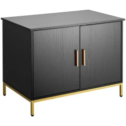 VEVOR Cat Litter Box Enclosure Furniture, 27.6 in Hidden Litter Box Cabinet with Metal Legs & Handle, Modern Style Cat Washroom House End Table, Fit Most of Litterbox, for Bedroom Living Room