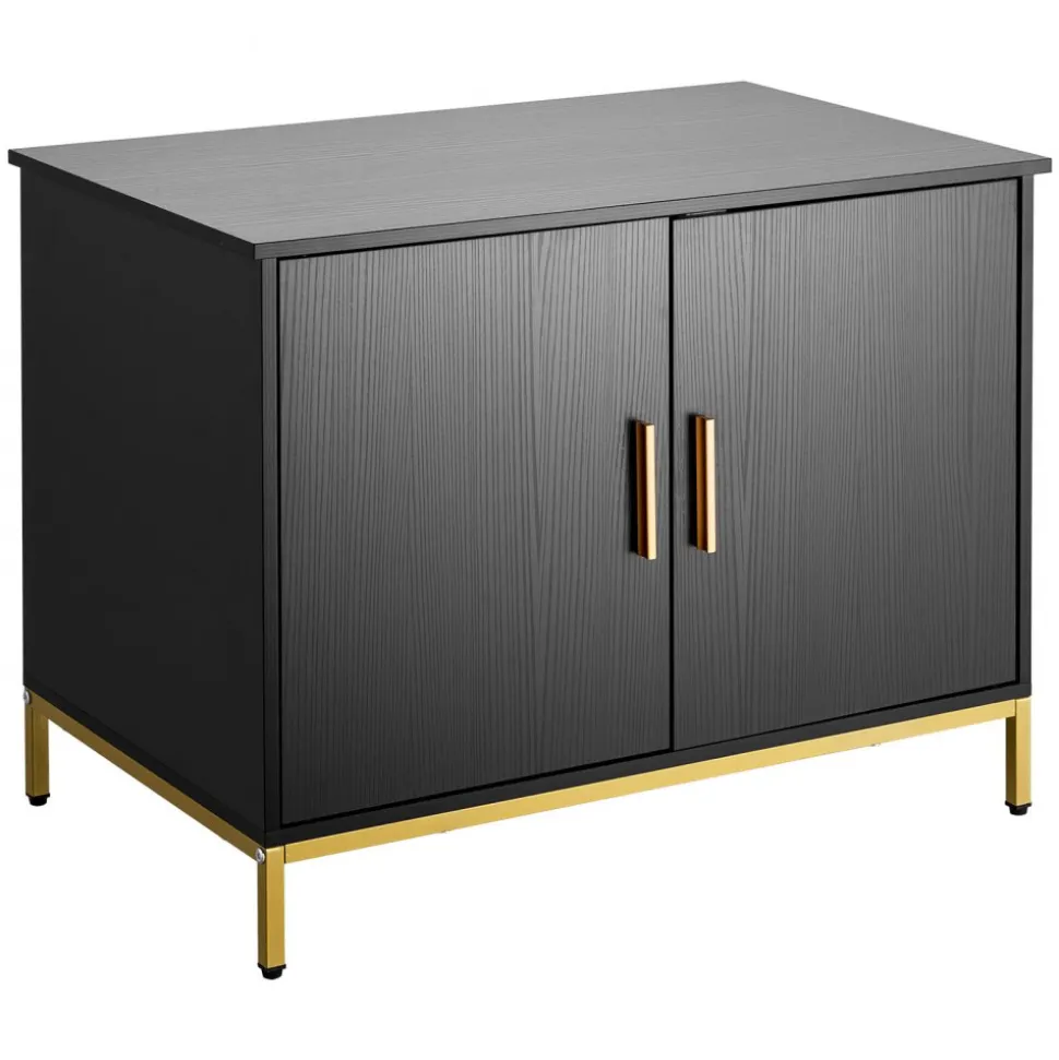 VEVOR Cat Litter Box Enclosure Furniture, 27.6 in Hidden Litter Box Cabinet with Metal Legs & Handle, Modern Style Cat Washroom House End Table, Fit Most of Litterbox, for Bedroom Living Room