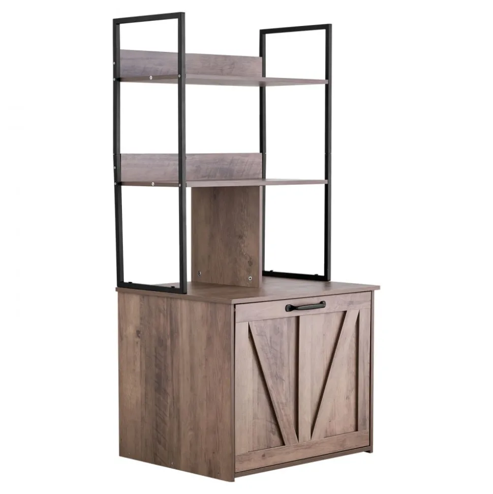 VEVOR Cat Litter Box Enclosure Furniture, 23.6 in Hidden Litter Box Cabinet with Storage Shelves, Modern Style, Waterproof Cat Washroom Side Table Cat House, Fit Most of Litterbox, for Living Room