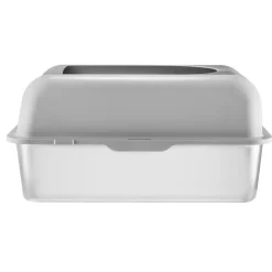 VEVOR Cat Litter Box, 6 inches Deep, XL Extra Large Stainless Steel Cat Litter Box with Scoop, Wide Filtering Foot Board & High Sides, Enclosed Odor-Free Easy-to-Clean Litter Box, Fit for Big Cats