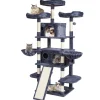VEVOR Cat Tree for Indoor Cats, 68.5" Cat Tower with 2 Cat Condos, Sisal Scratching Post, Hammocks, Top Perches, Jumping Platforms and Ramp, Cat Furniture Activity Center with Hang Balls, Dark Grey