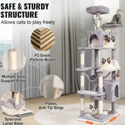 VEVOR Cat Tree for Indoor Cats, 72