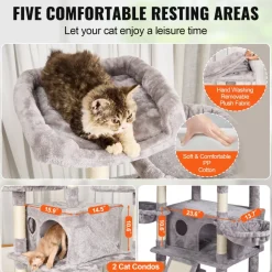 VEVOR Cat Tree for Indoor Cats, 68.5