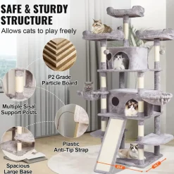 VEVOR Cat Tree for Indoor Cats, 68.5