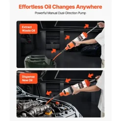 VEVOR 1500CC Fluid Extractor, Manual Automotive Fluid Pump Extractor, Oil Syringe with Long Hose and Extension Tubes Easy Oil Change, Suction Pump for Lawn Mowers Cars Ships Golf Carts Motorcycles
