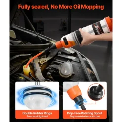 VEVOR 1500CC Fluid Extractor, Manual Automotive Fluid Pump Extractor, Oil Syringe with Long Hose and Extension Tubes Easy Oil Change, Suction Pump for Lawn Mowers Cars Ships Golf Carts Motorcycles