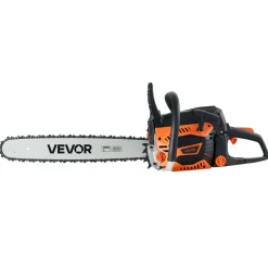 VEVOR 62 cc Gas Chainsaw, 20 inch Gas Powered Chainsaw, 3.8 HP Power Chain Saw with Non-Slip Handle, Gas-Powered Chainsaws with Dual Fuel Tanks, For Wood Cutting, Tree Trimming, and Land Clearing