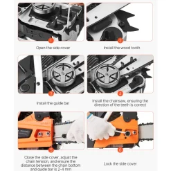 VEVOR 62 cc Gas Chainsaw, 20 inch Gas Powered Chainsaw, 3.8 HP Power Chain Saw with Non-Slip Handle, Gas-Powered Chainsaws with Dual Fuel Tanks, For Wood Cutting, Tree Trimming, and Land Clearing