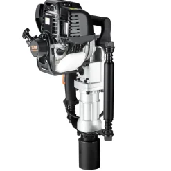 VEVOR 37.77cc Gas-Powered T Post Driver, 4-Stroke Engine Gasoline Fence Piling Pounder, with 2 Post Driving Head(55/70 mm) , 1000W Portable Piledriver For Farm, Ranch Fencing, Road Improvements