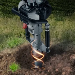 VEVOR 37.77cc Gas-Powered T Post Driver, 4-Stroke Engine Gasoline Fence Piling Pounder, with 3 Post Driving Head(45/55/88 mm) , 1000W Portable Piledriver For Farm, Ranch Fencing, Road Improvements