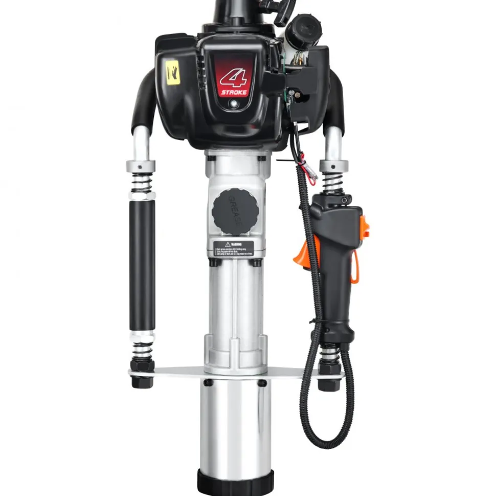 VEVOR 37.77cc Gas-Powered T Post Driver, 4-Stroke Engine Gasoline Fence Piling Pounder, with 3 Post Driving Head(45/55/88 mm) , 1000W Portable Piledriver For Farm, Ranch Fencing, Road Improvements