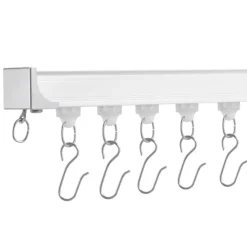 VEVOR Ceiling Curtain Track Set, 17.7 FT/5.4 Meter, Sliding Ceiling Track System for Curtains, Room Divider Curtain Track Ceiling/Wall Mounted for Living Room Bedroom with Hooks and Hardware, White
