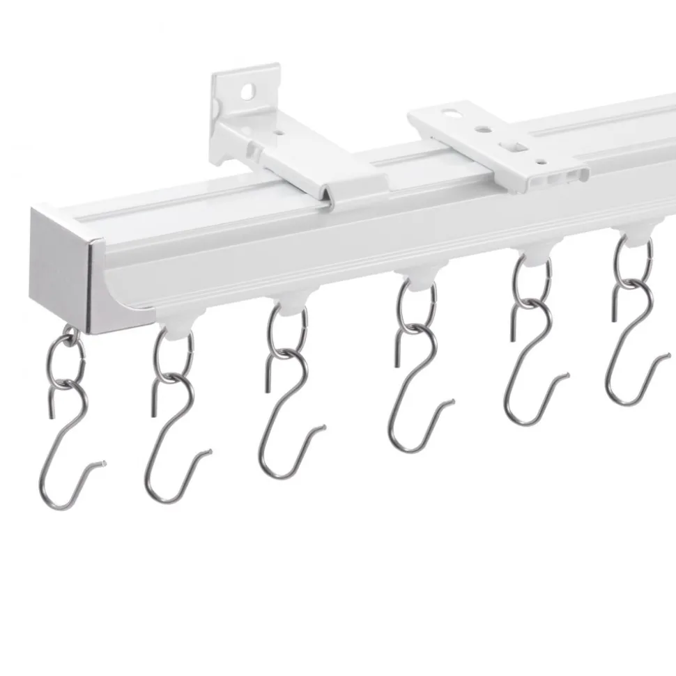 VEVOR Ceiling Curtain Track Set, 8.9 FT/2.7 Meter, Sliding Ceiling Track System for Curtains, Room Divider Curtain Track Ceiling/Wall Mounted for Living Room Bedroom with Hooks and Hardware, White