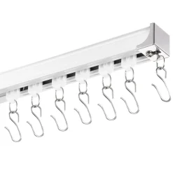 VEVOR Ceiling Curtain Track Set, 8.9 FT/2.7 Meter, Sliding Ceiling Track System for Curtains, Room Divider Curtain Track Ceiling/Wall Mounted for Living Room Bedroom with Hooks and Hardware, White
