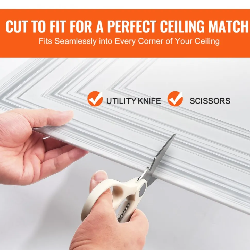 VEVOR Ceiling Tiles, 12-Pack 24 x 24 in, Drop Ceiling Tiles Premium PVC Sheet, Easy Installation/ Cutting Plastic Glue-up Ceiling Tile, Ceiling Covering for Home/Office Decoration, White Peg Pattern