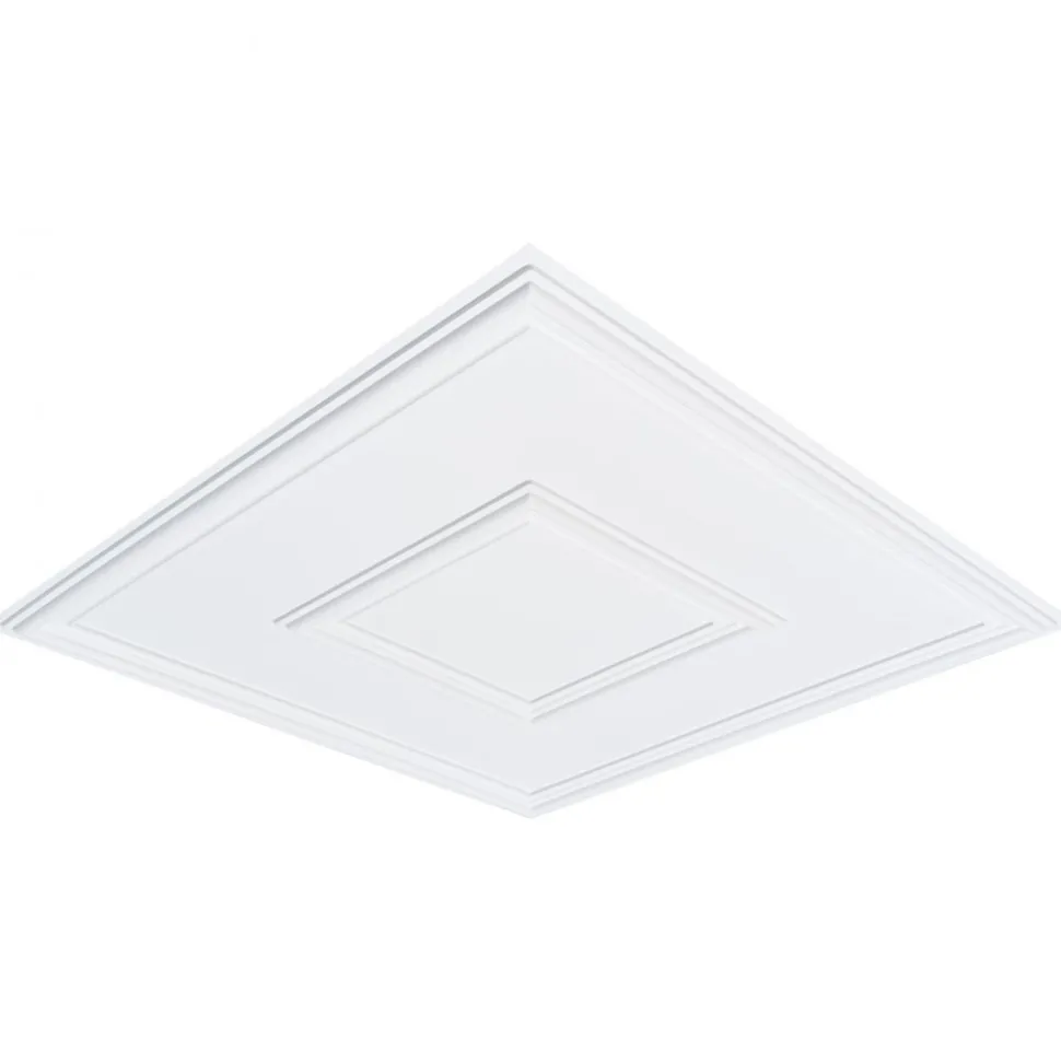 VEVOR Ceiling Tiles, 12-Pack 24 x 24 in, Drop Ceiling Tiles Premium PVC Sheet, Easy Installation/ Cutting Plastic Glue-up Ceiling Tile, Ceiling Covering for Home/Office Decoration, White Geometric