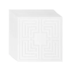VEVOR Ceiling Tiles, 12-Pack 24 x 24 in, Drop Ceiling Tiles Premium PVC Sheet, Easy Installation/ Cutting Plastic Glue-up Ceiling Tile, Ceiling Covering for Home/Office Decoration, White Echo Pattern